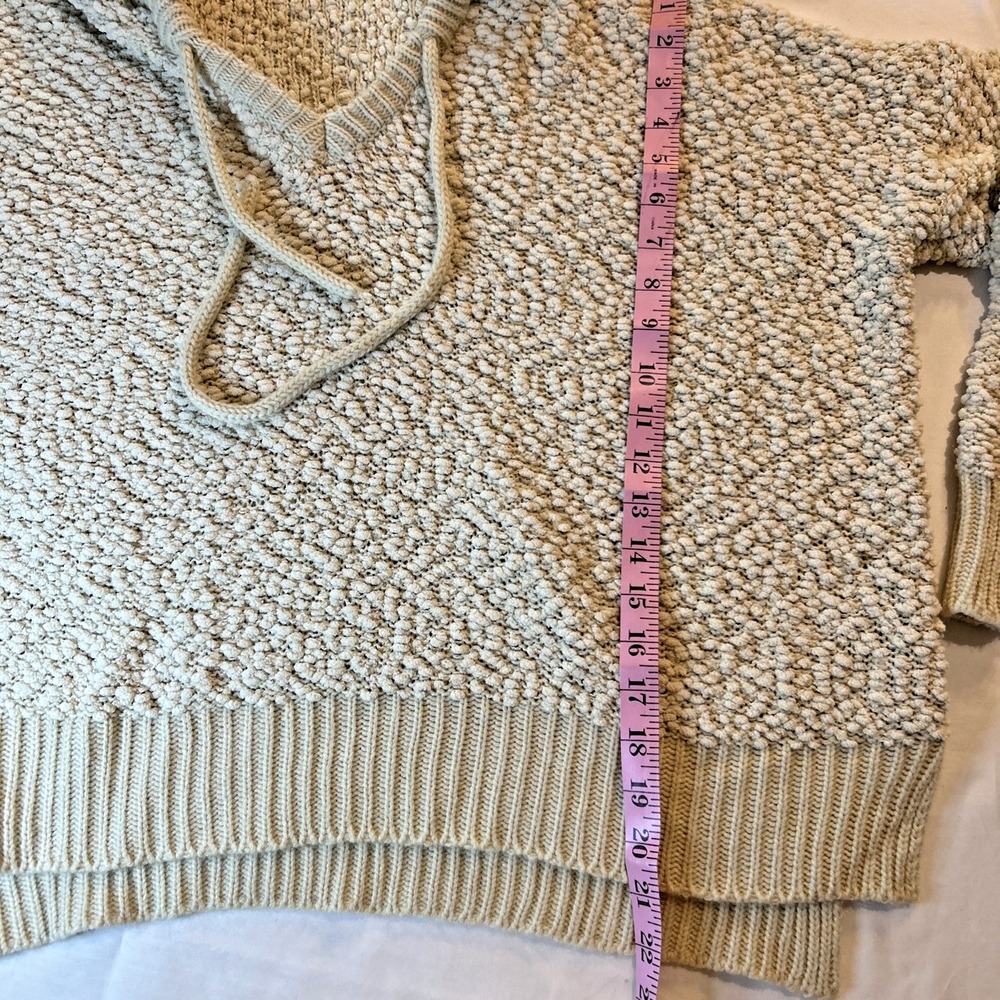 POL Hoodie Sweater Womens Size M Ivory Popcorn Tecture Oversize Slouchy Casual - Picture 4 of 7